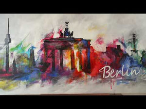 Acrylic abstract landscape painting "Berlin"