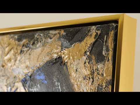 Black and Gold Abstract "Golden Contrast" – Textured Modern Acrylic Painting on Canvas
