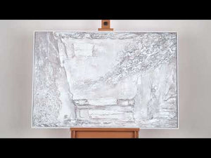 Silver handmade painting in frame "Bright light" 48x32 inch