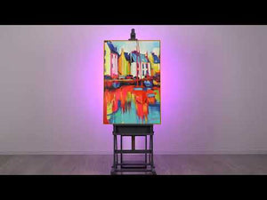 Framed canvas painting "Yachts and mooring"