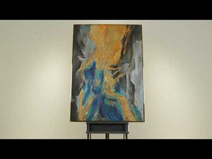 Framed textured acrylic painting on canvas "Abstract symphony"