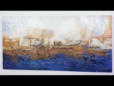 Modern wall painting with frame "Ultramarine"