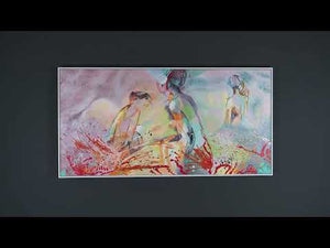Acrylic motifs "Hot Summer" acrylic living room painting with frame