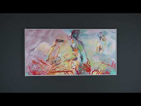 Acrylic motifs "Hot Summer" acrylic living room painting with frame
