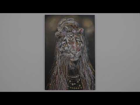 Acrylic painting animals "Agility" 48x32 inch