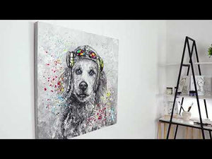 Modern abstract wall art "Pilot" 35x35 inch