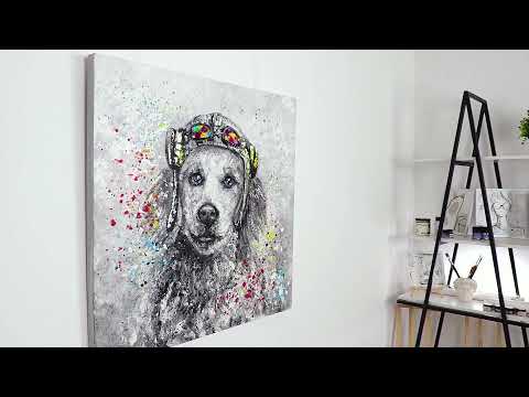 Modern abstract wall art "Pilot" 35x35 inch