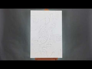 White textured wall art "Life VI" 48x32 inch