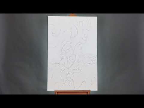 White textured wall art "Life VI" 48x32 inch