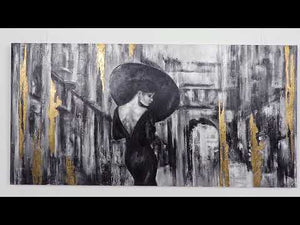 Modern art acrylic painting with frame "Film reel"