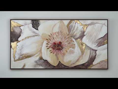 Hand-painted floral painting on canvas "Malve"