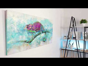 Modern wall painting with frame "Iguana"