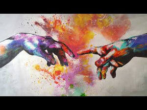 Modern artwork: hand painted wall art canvas "Galactic"