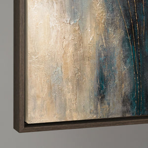 Reliefkunst handgemalt Acryl goldblaue Nuancen