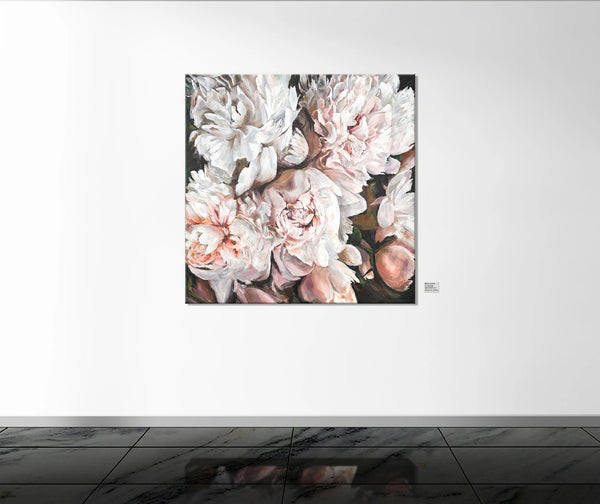 Painting of flowers for living room "Bouquet of peonies"